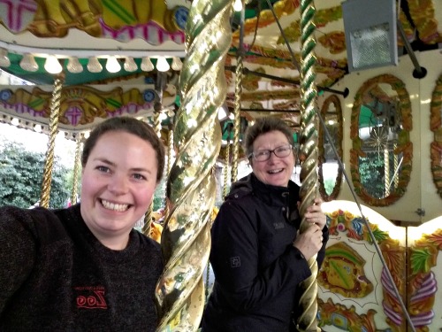 Ali and Esther on merry go round