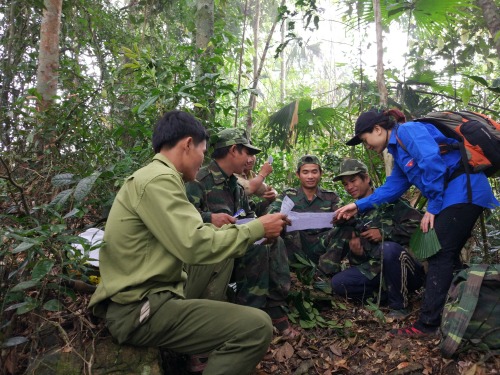 Pu Mat National Park Rangers getting training on SMART 