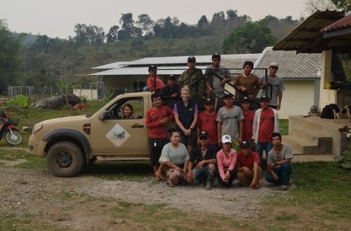 Amy with some of the staff from Luang Prabang Wildlife Sanctuary