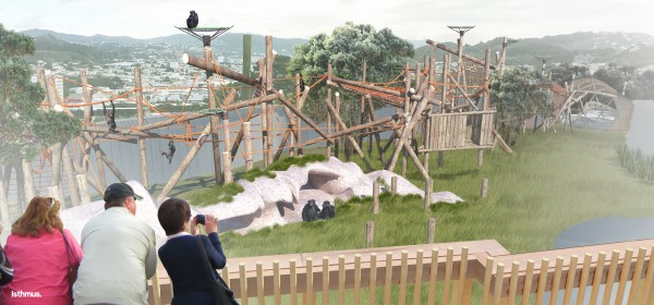 Initial concept of the new chimpanzee habitat at the Zoo