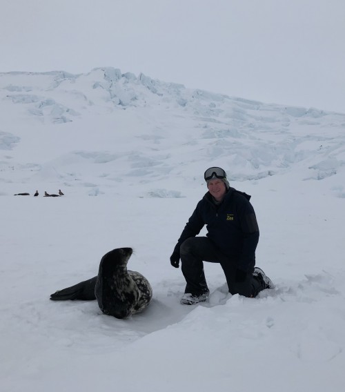 Craig with a Weddell Seal