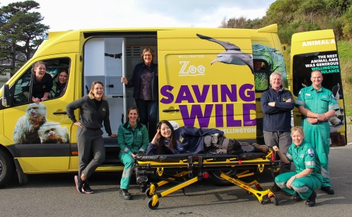 Zoo staff with Wellington Free Ambulance staff
